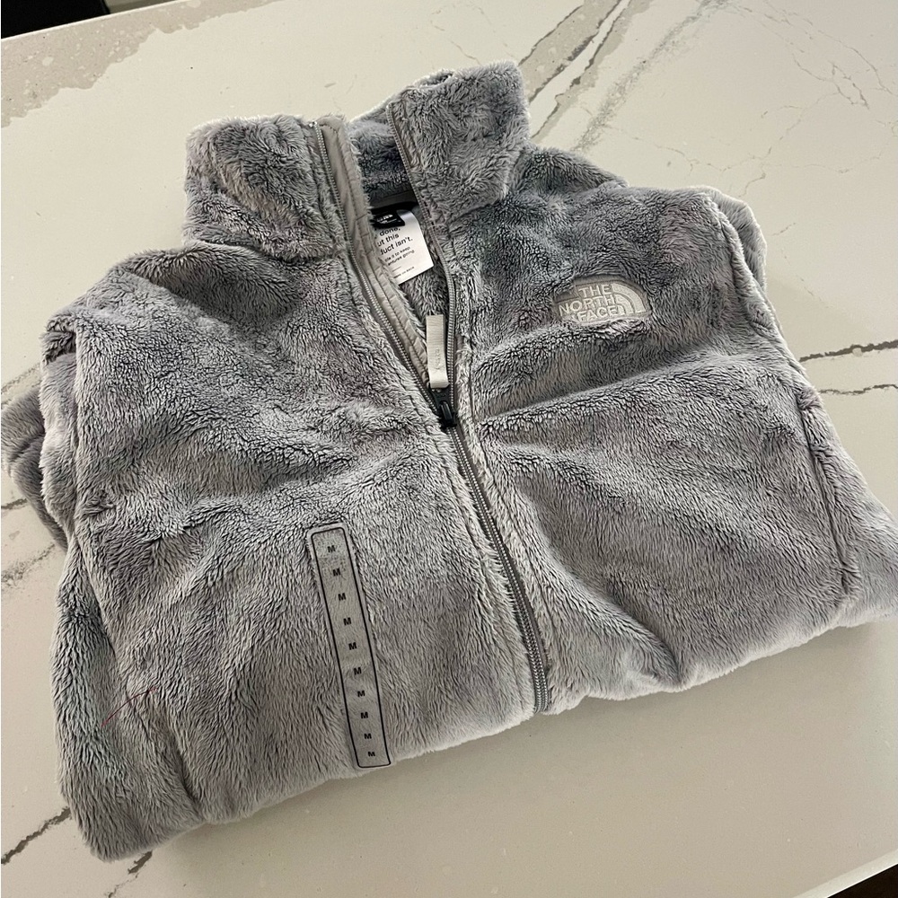 The North Face Light Gray Fleece Zip-Up Jacket